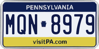 PA license plate MQN8979