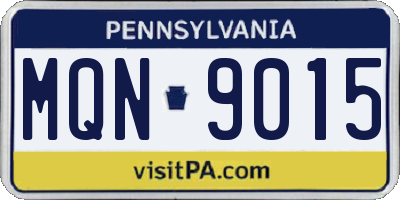 PA license plate MQN9015