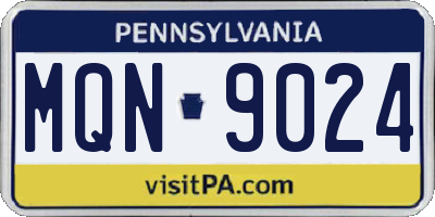 PA license plate MQN9024