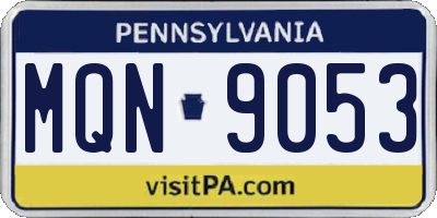 PA license plate MQN9053