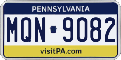 PA license plate MQN9082