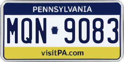 PA license plate MQN9083