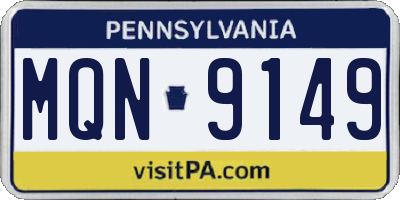 PA license plate MQN9149