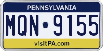 PA license plate MQN9155