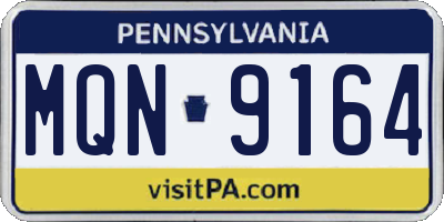 PA license plate MQN9164