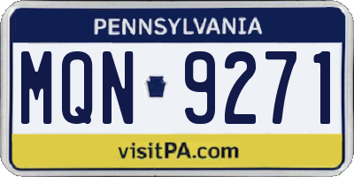 PA license plate MQN9271