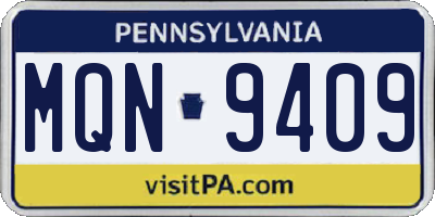 PA license plate MQN9409