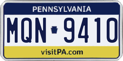 PA license plate MQN9410