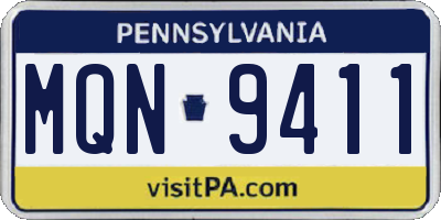 PA license plate MQN9411