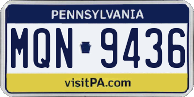 PA license plate MQN9436
