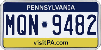 PA license plate MQN9482
