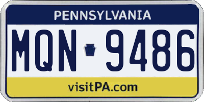 PA license plate MQN9486