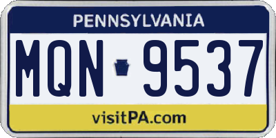 PA license plate MQN9537