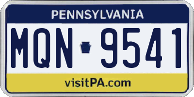 PA license plate MQN9541
