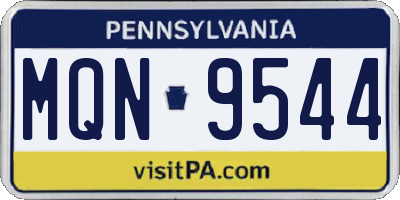 PA license plate MQN9544
