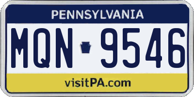 PA license plate MQN9546