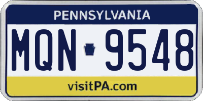 PA license plate MQN9548