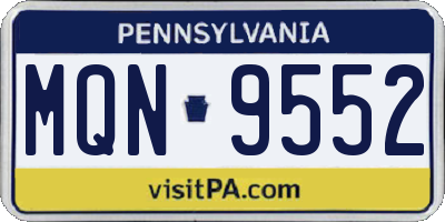 PA license plate MQN9552