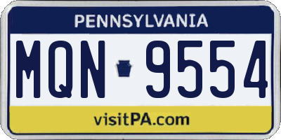 PA license plate MQN9554