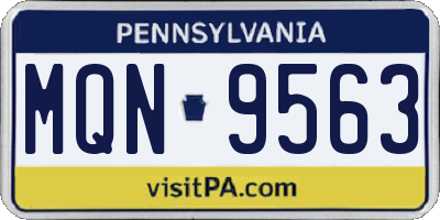 PA license plate MQN9563