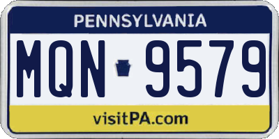 PA license plate MQN9579