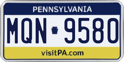 PA license plate MQN9580