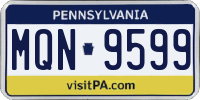 PA license plate MQN9599