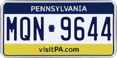PA license plate MQN9644