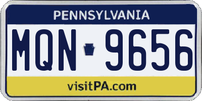 PA license plate MQN9656