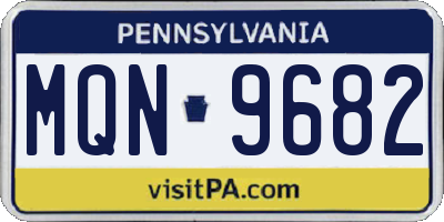 PA license plate MQN9682
