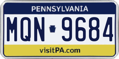 PA license plate MQN9684