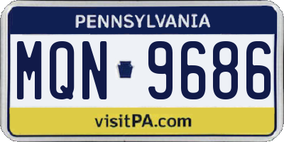 PA license plate MQN9686