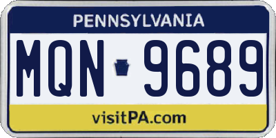 PA license plate MQN9689