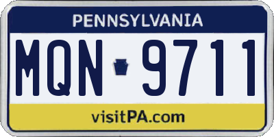 PA license plate MQN9711