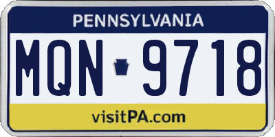PA license plate MQN9718