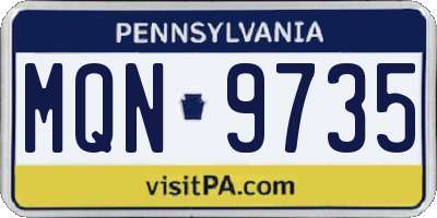 PA license plate MQN9735