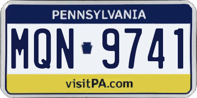 PA license plate MQN9741