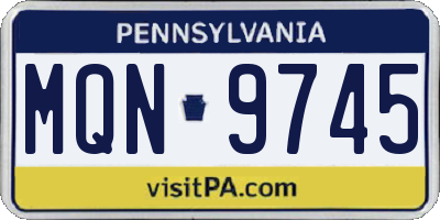 PA license plate MQN9745