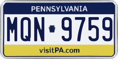 PA license plate MQN9759