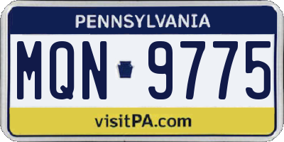 PA license plate MQN9775