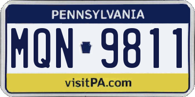 PA license plate MQN9811