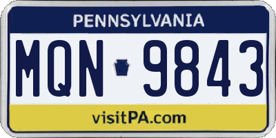PA license plate MQN9843