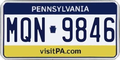 PA license plate MQN9846