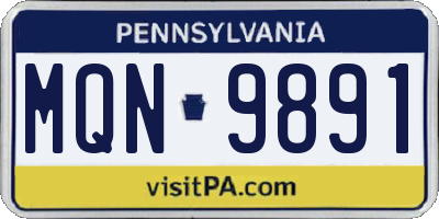 PA license plate MQN9891