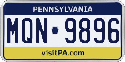 PA license plate MQN9896