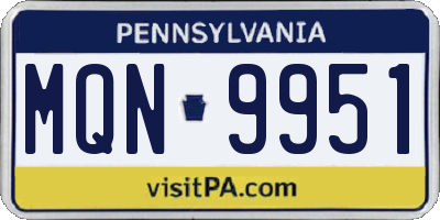 PA license plate MQN9951