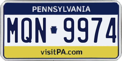 PA license plate MQN9974