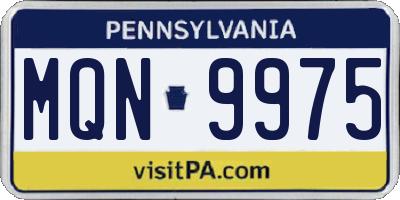 PA license plate MQN9975