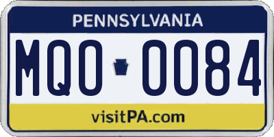 PA license plate MQO0084