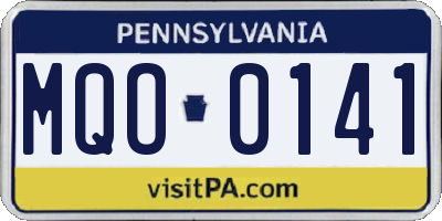 PA license plate MQO0141